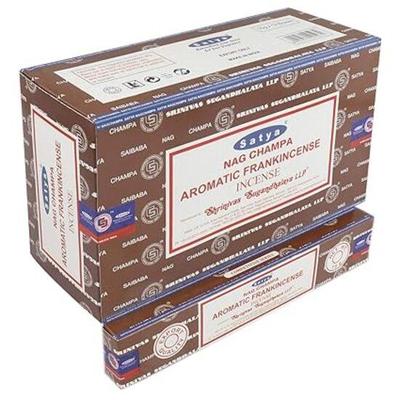 Ароматические палочки благовоний Nag Champa Agarbatti, коробка 180 грамм | 12 упаковок по 15 грамм в коробке | Экспортное качество