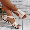 Женские однотонные элегантные сандалии, легкие, на плоской подошве, с эластичным ремешком, летняя обувь для отпуска