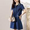 Denim Dress Summer Women's New Loose Age-reducing Short-sleeved Casual Dress Children