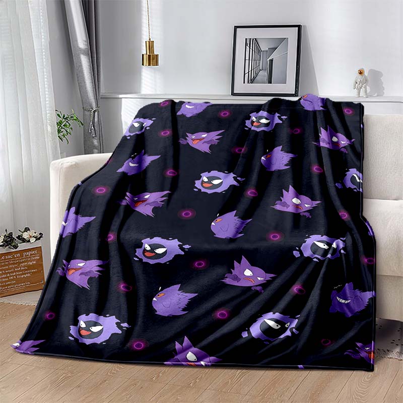 P-Pokemon G-Gengar Print Blanket Warm Soft Comfortable Home Travel Blanket Sofa Bedding Camping RV Blanket Luxury Gift Potdemiel