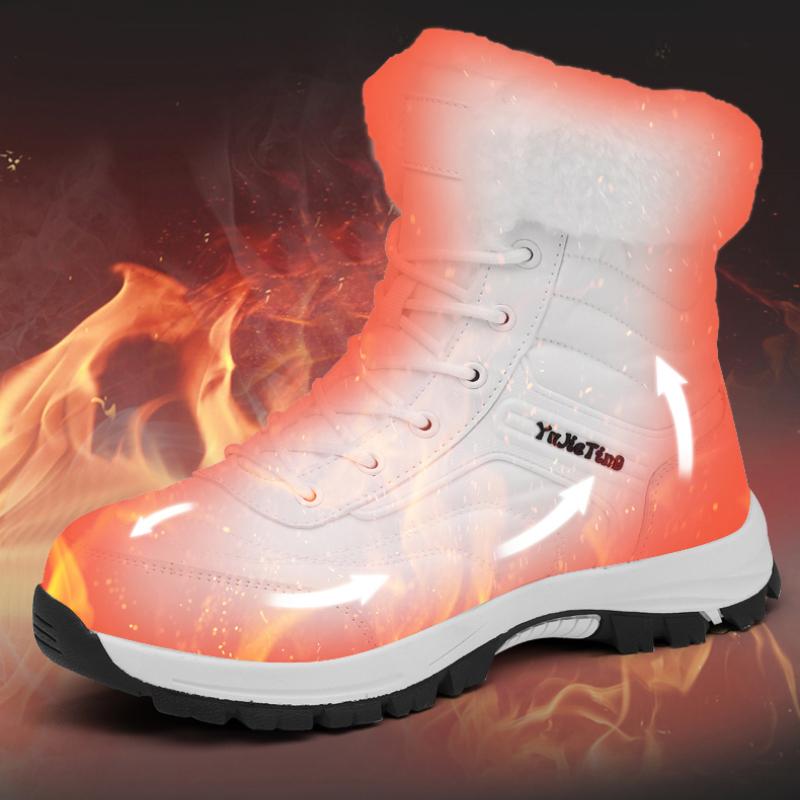 Теплые зимние мужские походные ботинки для улицы, снежные мужские ботинки, мужские рабочие повседневные кроссовки с высоким верхом, сохраняющие тепло, нескользящие ботильоны