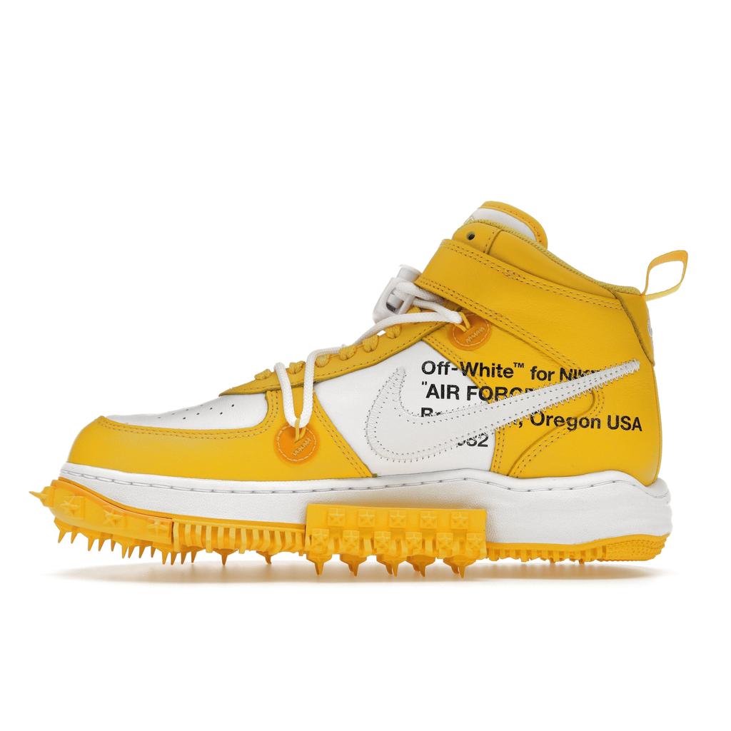 Off-White x Nike Air Force 1 Mid SP Кожа Varsity Maize Унисекс Кроссовки Желтый DR0500-101