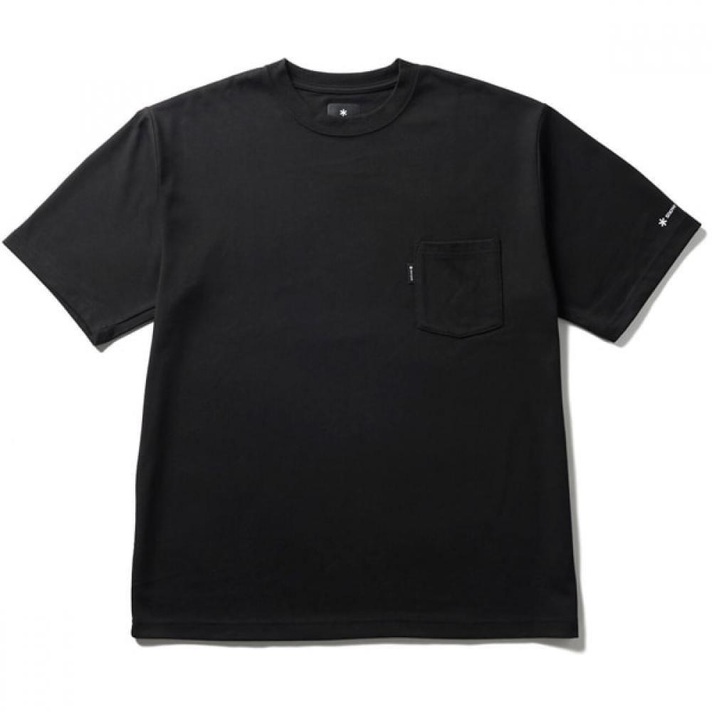 Snow Peak Новый стандартный карманный T-shirt Мужской S крой Сшит Черный Средний nSd TS 25au001