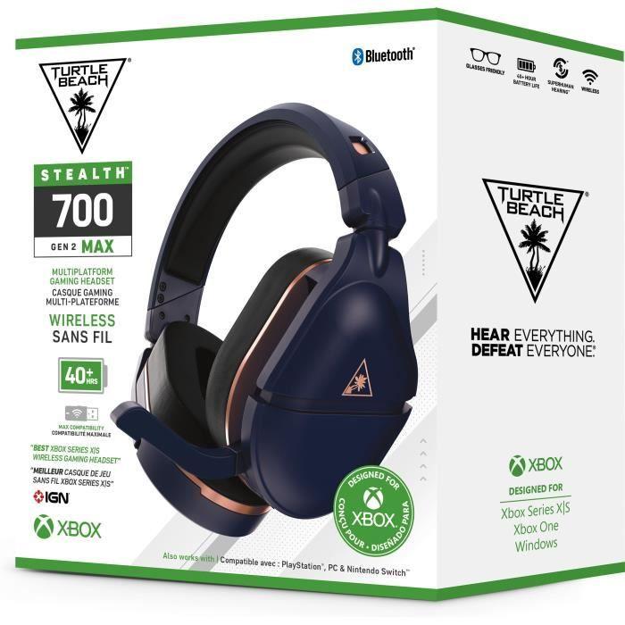 Casque-Micro Gaming TURTLE BEACH Stealth 700 Gen2 MAX Pour Xbox - Bleu Cobalt - Compatible Multiplateforme