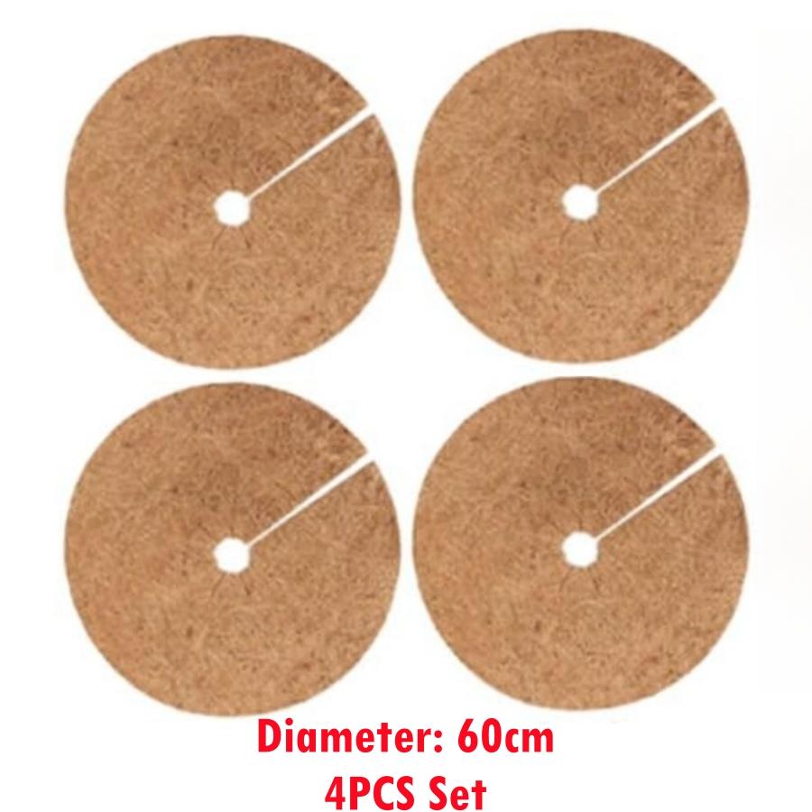 20/30/45/60 см 4 шт. Натуральное кокосовое волокно Мульчирующее кольцо для дерева Защитник Органический мат для комнатных и уличных Диск Покрытие для растений Цветочный горшок