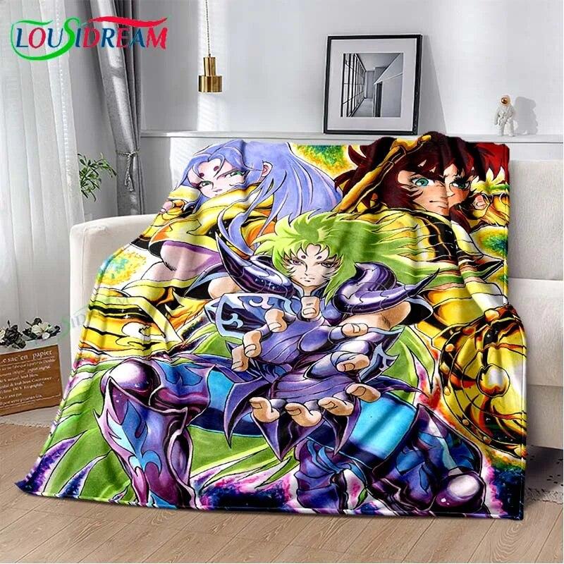 Saint Seiya 3D Printed Art Fleece Blanket for Beds Hiking Picnic Thick Quilt Bedspread Fleece Throw Blanket Picnic Blanket