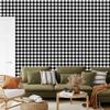 Wallpaper Black and White Checkered Gray and Black for Living Room and Bedroom 50x1000