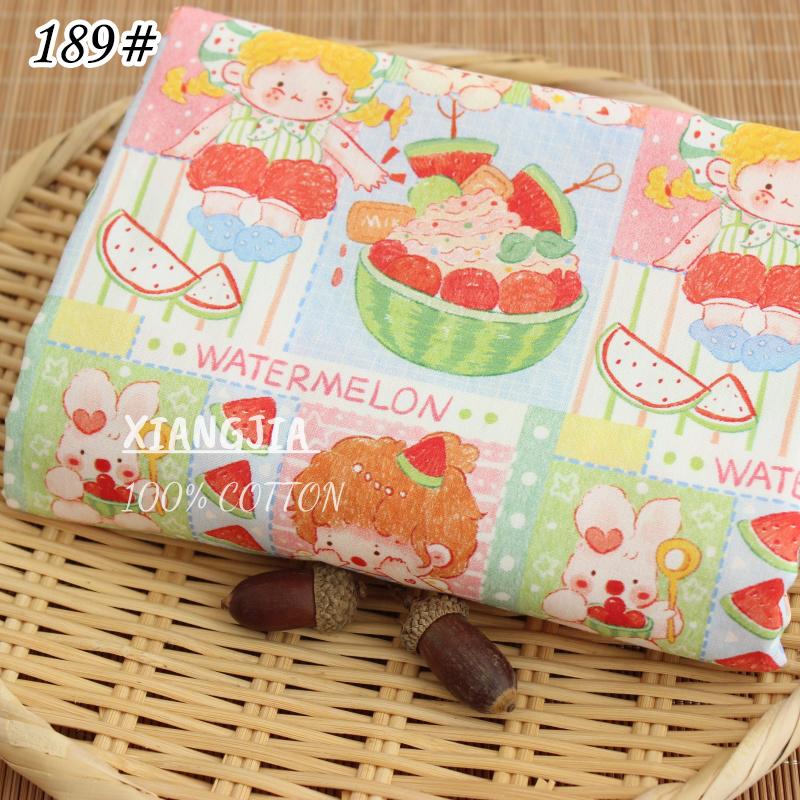 40 Count Cotton Cartoon illustration Theme Print Class A Level Fabric Kid's Clothing DIY Sewing Needlework Material 100*145cm
