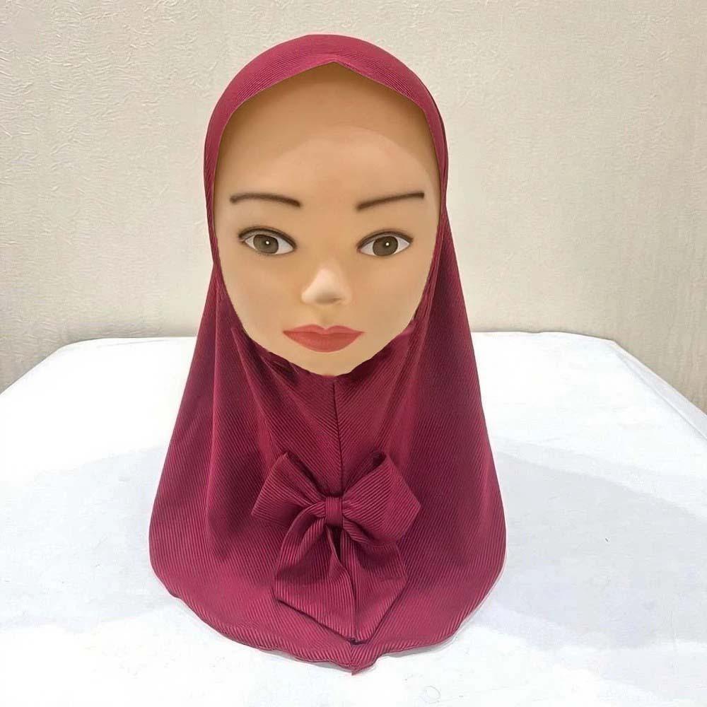 Pre-Stitched Design Kids Instant Hijab Breathable Ethnic Style Turban Traveling Abroad Essentials