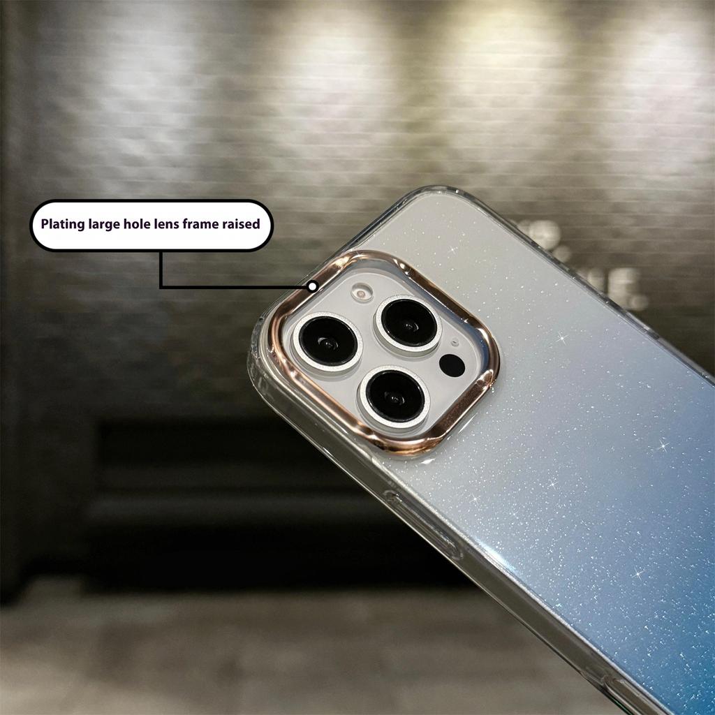 Для iPhone 16 Pro Чехол IMD Градиентный Блестящий PC+TPU Защитный Чехол для Телефона