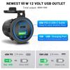 60 Вт 12/24 В USB автомобильное зарядное устройство гнездо PD & QC 3.0 быстрая зарядка для автомобиля мотоцикла водонепроницаемый для автомобиля мотоцикла грузовика автофургона лодки