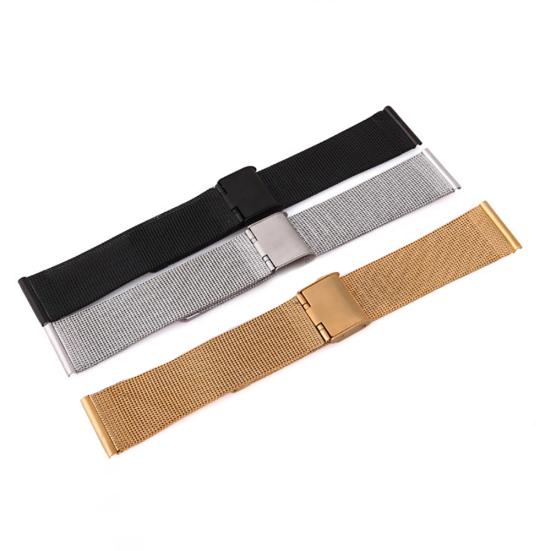 Fashion 18mm - 24mm Stainless Steel Watch 0.4mm Wire Mesh Waist Watch Strap Band