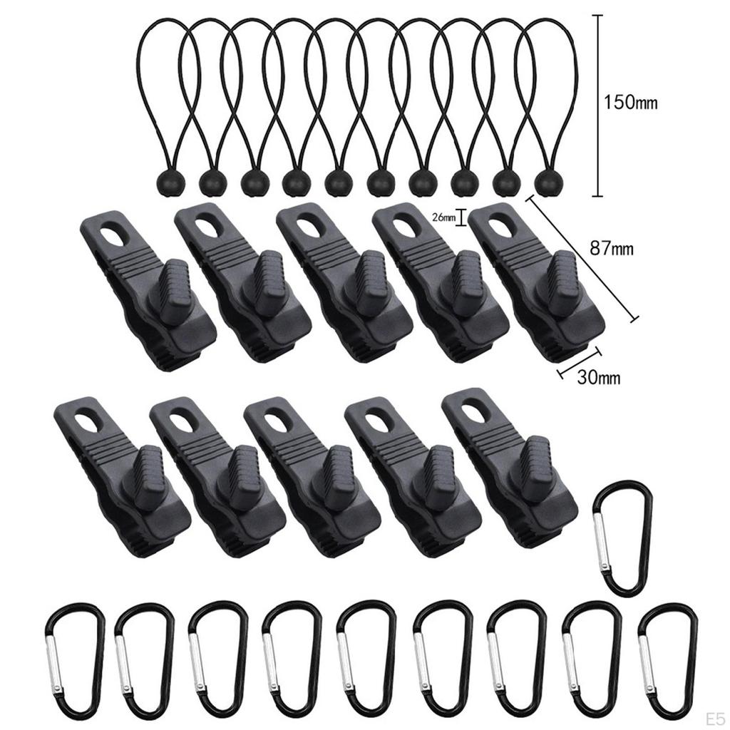 30 шт./компл. зажимы для брезента, карабины, инструменты для кемпинга, пряжка, зажим для палатки, замок, ручка для улицы