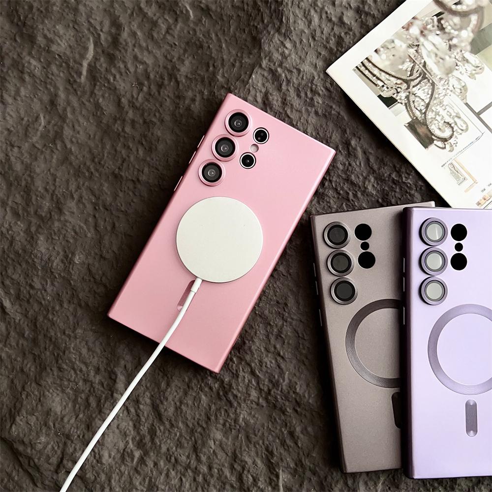 Матовые ударопрочные чехлы с магнитами Magsafe для беспроводной зарядки для Samsung Galaxy S25 S24 Ultra S23 FE S22 S21 Plus Чехол fundas