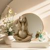 Yoga Gesture Rabbit Statue Meditating Zen Animal Sculpture Buddhism Bonsai Fountain Bunny Ornaments Parlor Garden Decoration