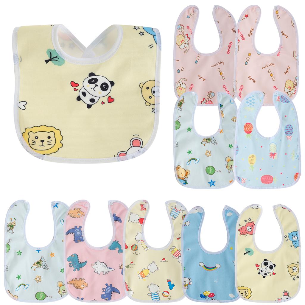 10pcs Baby Bib Set for Boys & Girls Breathable Baby Feeding Bibs Skin-friendly Drool Bib Set Drooling and Teething Bibs