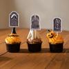 8pcs Paper Halloween Tombstone Cupcake Toppers Scary Cake Sign Graveyard Cake Picks  Ghost Festival