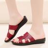 Sandals New Leather Soft Sole Middle-aged Comfortable Flat Bottom Elderly In the Elderly Shoes Women's Shoes Middle-aged and Elderly Mother Shoes