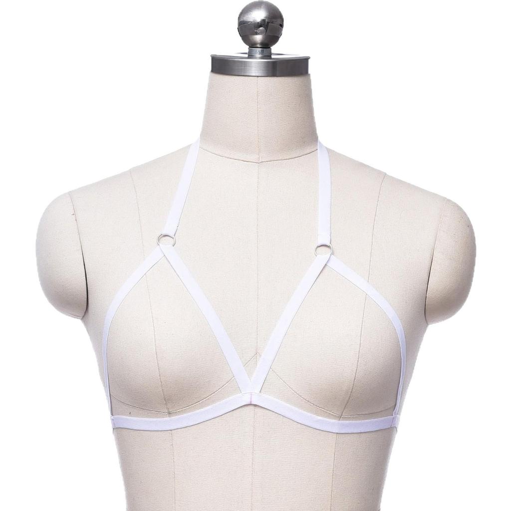 Сексуальный бикини-бюстгальтер на бретельках, однотонный, эластичный