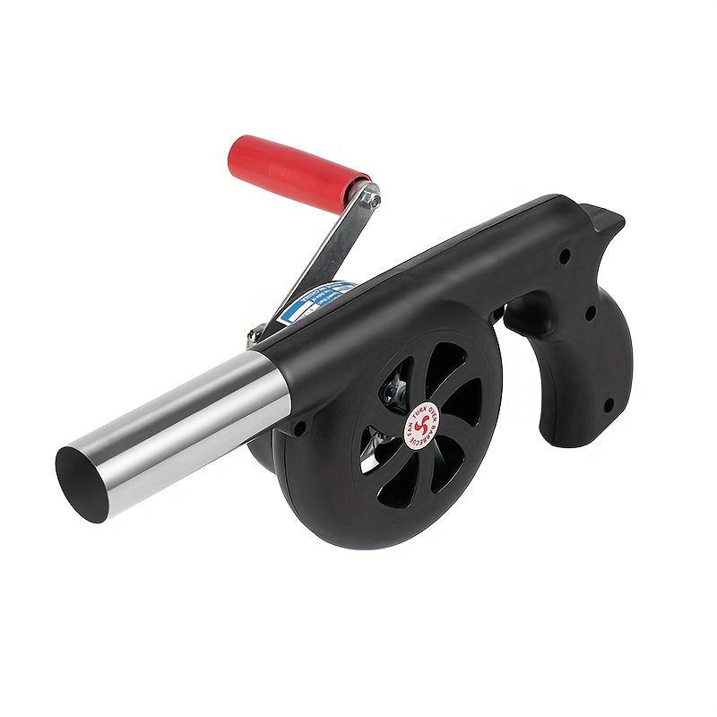 Portable Hand Crank BBQ Blower Fan , Ergonomic Air Blower with Detachable Handle, Compact Lightweight Design for Grill