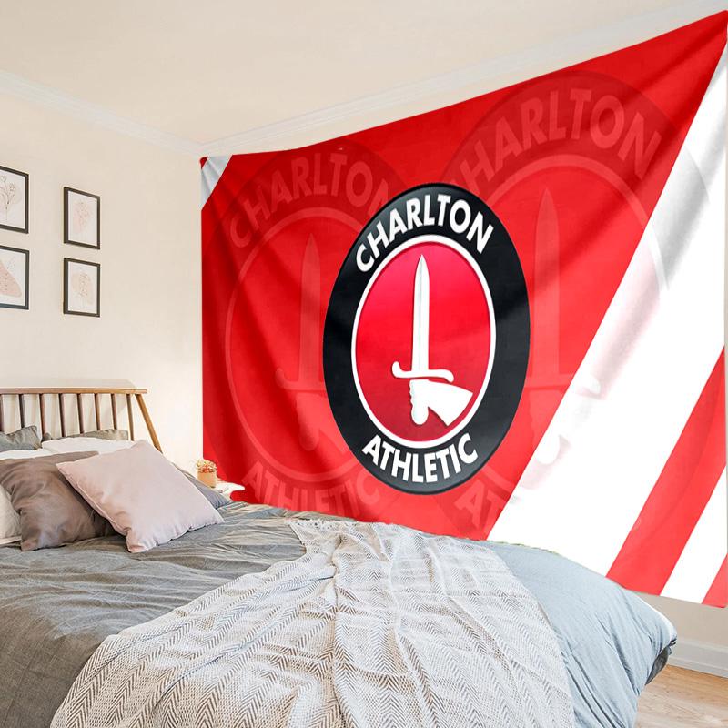 Charlton FC Crest Tapestry, Unique Design Tapestry, Wall Decor for Bedroom,Livingroom, Playroom,Heartwarming Fan Holiday Gifts