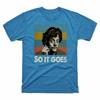 Black Shirt So It Kurt Navy Unisexs Tee Vintage Vonnegut Goes Retro Cotton T