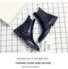Men's Large Size Black Leather Chelsea Boots - Autumn/Winter 2021 Fashion, Business Casual, Mid-High Martin Style