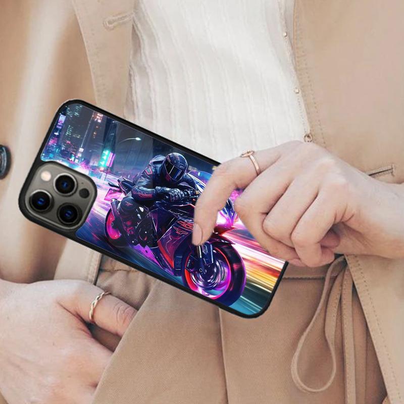 Road Bike Neon City Retro 1980 Magnetic Phone Case For APPLE iPhone 17 Air 16 14 13 12 Pro Max 15 Plus Wireless MagSafe Cover