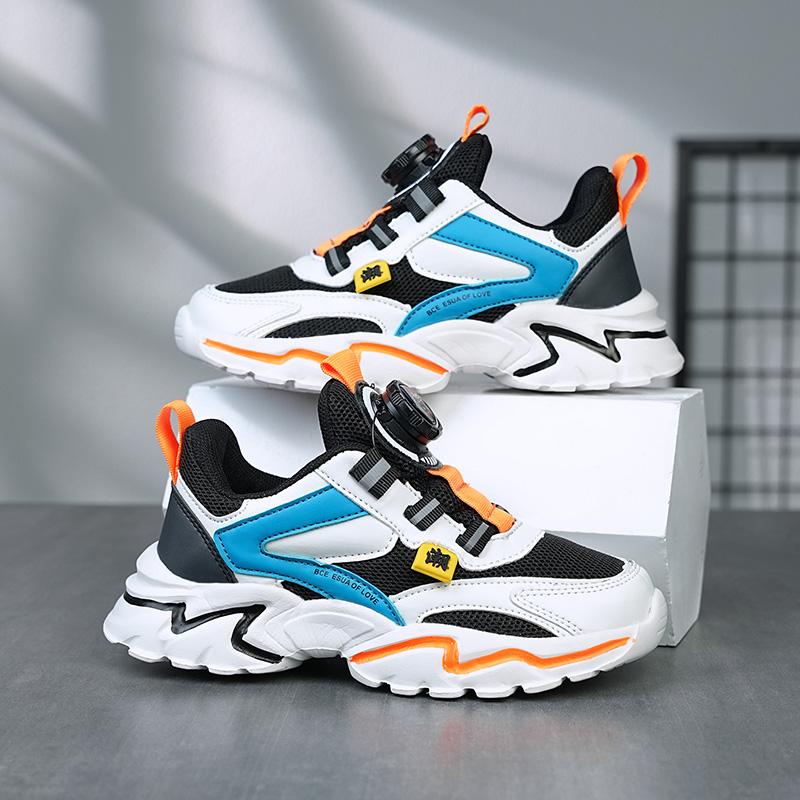 2025 new dad shoes rotating buckle breathable mesh non-slip running shoes middle age tide