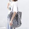 Women Striped Single Shoulder Bag Large Capacity Canvas Tote Bag Ladies Girls Casual Hobo Handbag Purse
