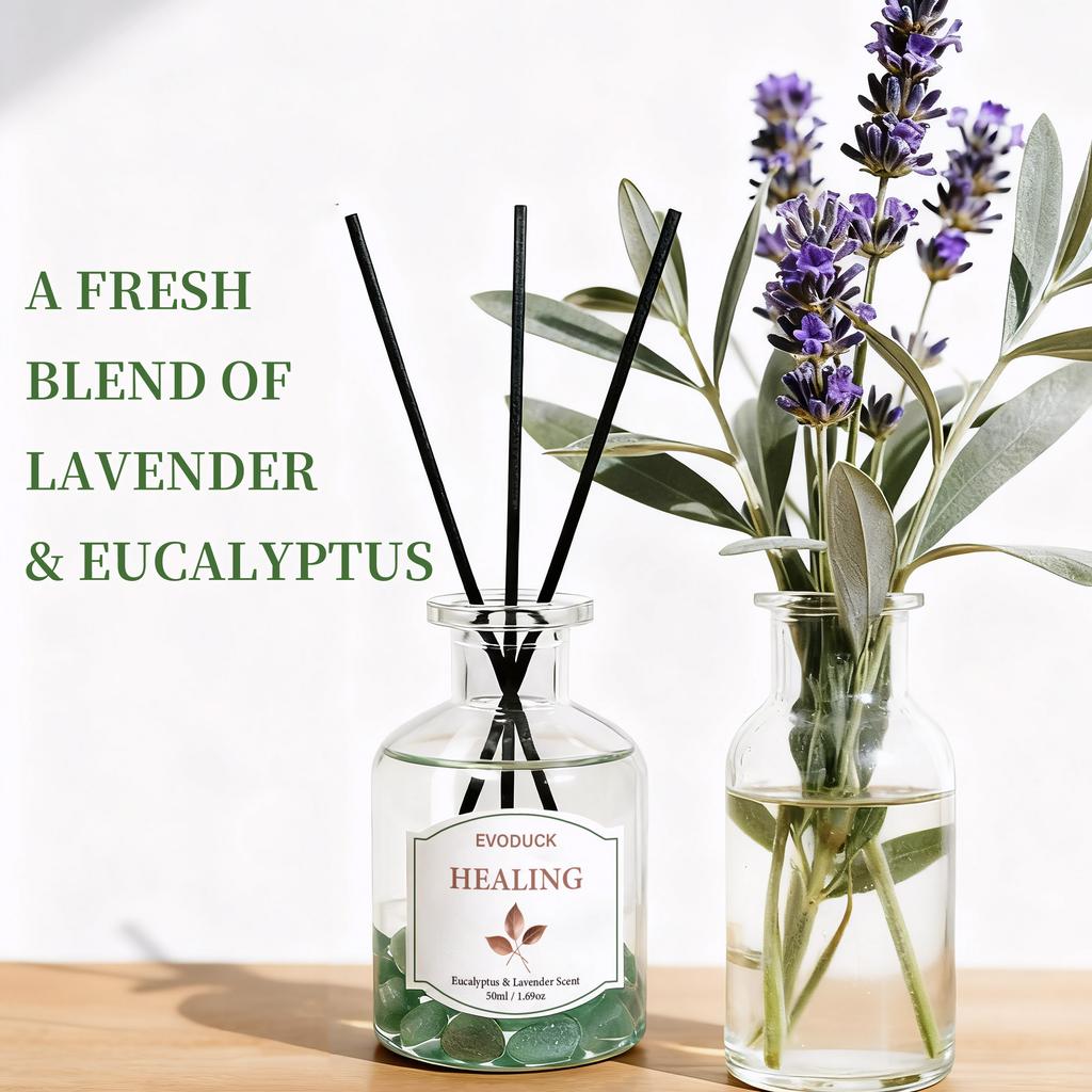 Non-Flaming Fragrance Diffuser, Flameless Sweet Orange Lemon Oil With Reed Diffuser Stick Home Room Air Freshener Decor 50ml