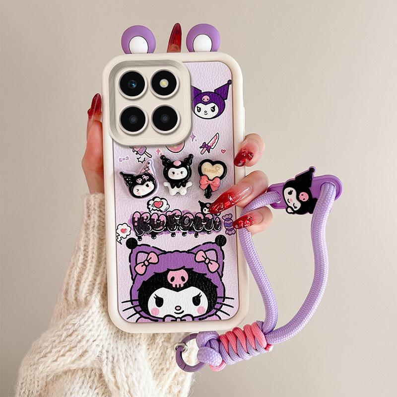 KEYSION Милый чехол с 3D-мультяшным рисунком для HONOR X6b с браслетом, мягкий силиконовый противоударный чехол для телефона Huawei Honor X6b 4G