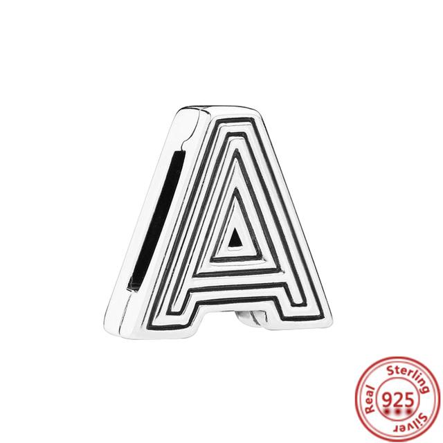 Стерлингового серебра 925 пробы, бусины, буквы, сердце, листья, круг, сверкающие клипсы, подвески, подходят для браслета с отражениями, ювелирные украшения