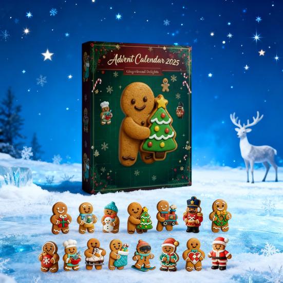Gingerbread Cookies Advent Calendar 2025 24 Days Christmas Countdown with Mini Ornaments Set Holiday Gift for Kids And Family