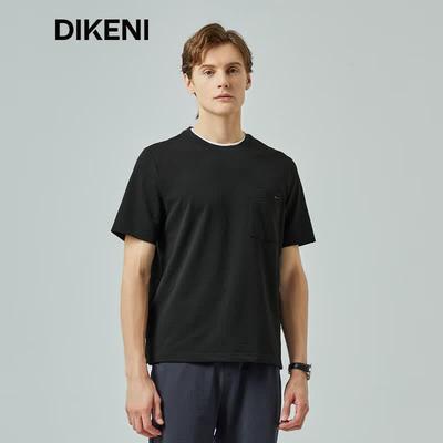 Мужская футболка DIKENI с вафельной вязкой, круглым вырезом и коротким рукавом