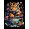 5d DIY Алмазная картина Вышивка крестом Чайная чашка Тигр Животные Алмазная вышивка Мозаика Домашний декор Ремесла