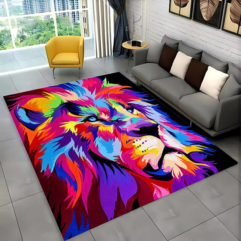 3D Мечта Лев Животные Мультяшный Ковер Коврик для Дома Гостиная Спальня Диван Придверный Коврик Декор, Коврик для Игровой Зоны Ребенка Нескользящий Коврик для Пола Подарок