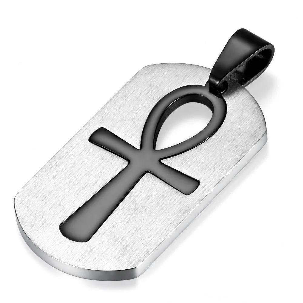 Necklace Dog Tag Pendant Ancient Egypt Egyptian Symbol Ankh Eternal Life Cross Key Life Amulet Talisman Protect Health Jewelry Charming Accessories