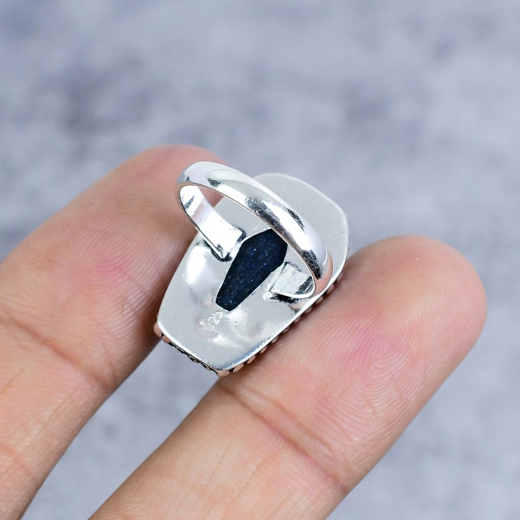 Purple Sunstone Gemstone Handmade 925 Sterling Silver Jewelry Ring Size 7 M-2577