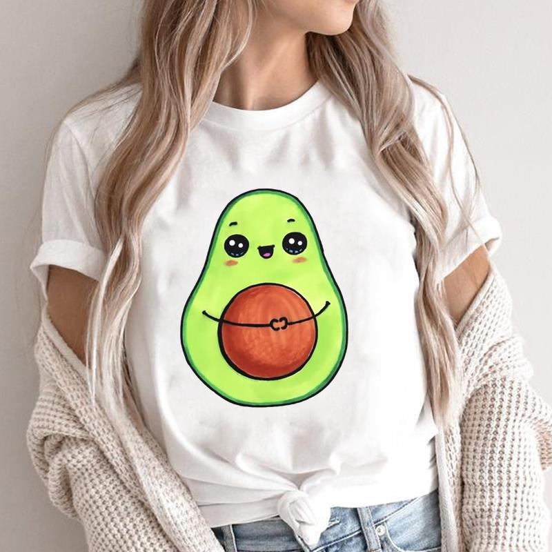 Clothing Summer Graphic Tee Funny Trend Avocado Love Style Trend Cute Print Ladies Female T Top Casual Short Sleeve Women's Fashion T-shirt