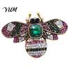 Daily Wear Jewelry Retro Rhinestone Bee Brooch Pin, Insect Alloy Badge with Coats Decorative Colorful Rhinestones, Accessory for Clothing Dress
