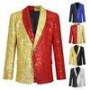 Kid Boys Shiny Sequins Jacket Coat Glitter Blazer Tuxedo Dance Fancy Costumes