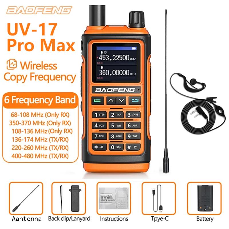 Baofeng UV-17pro Max Air Band Walkie Talkie Draadloze Kopieerfrequentie Lange Afstand Type-C Noaa Am Draagbare UV-5R Ham Tweewe