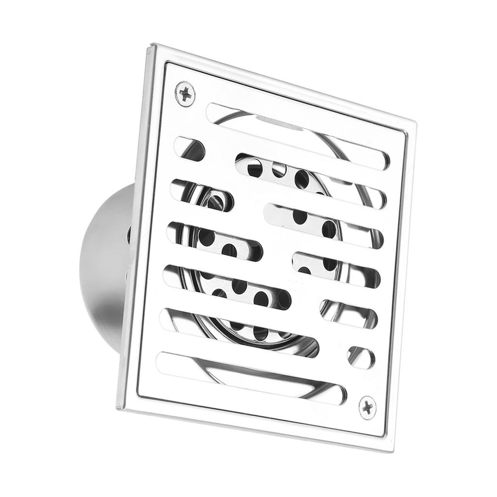 Stainless Steel Square AntiOdor Bathroom Floor Drain Waste Gate Shower Drainer Large Caliber