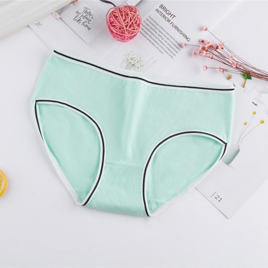 Cute Girls Solid Color Low Waist Slim Panties Breathable Cotton Underwear Briefs