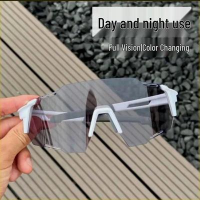 Умные велосипедные очки с УФ-защитой: Спортивные солнцезащитные очки-хамелеоны, ветрозащитные, унисекс, для велоспорта и бега