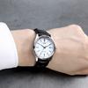 Casio Современные простые мужские кожаные часы из минерального стекла 1183 Leather White A