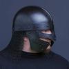 Шлем Ворона Средневековый Шпангенхельм LARP Реконструкция Доспехи, Стальная Черепная Шапка с Наносником и Кольчужным Авентайлом