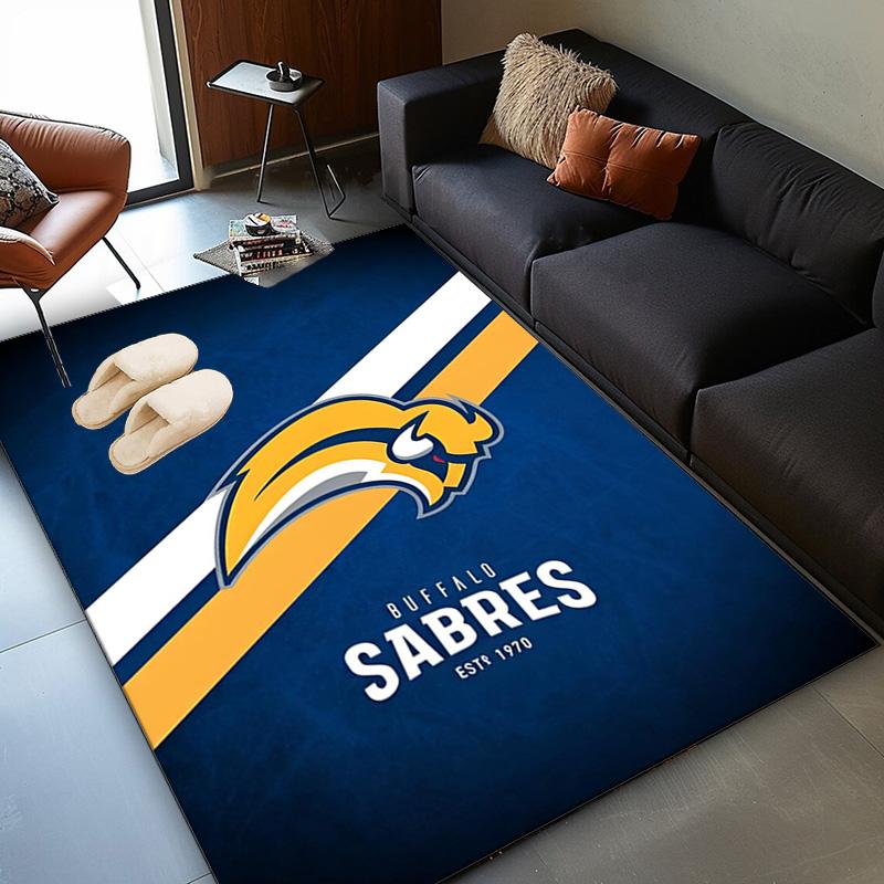 Sabres Hockey Team Spirit Area Rug Suitable for Indoor And Outdoor,Carpets for Kitchens, Homes, Offices, Living Rooms,Home Decor,Christmas Gift