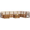 9 Piece Outdoor Corner Sofa Set Natural Solid Acacia Wood